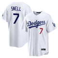 Trusc LA.Dodgers #7 Blake Snell Player White Game Home Stitched Jerseys