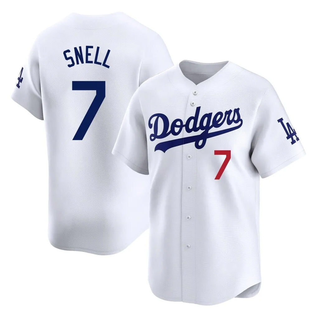Trusc LA.Dodgers #7 Blake Snell Player White Game Limited Home Stitched Jerseys