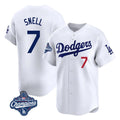 Trusc LA.Dodgers #7 Blake Snell Player White Game Limited World Series Meet Home Stitched Jerseys