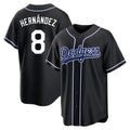 Trusc LA.Dodgers #8 Enrique Hern?¡ì?¨¦ndez Player Black Carbon Limited Home Stitched Jerseys