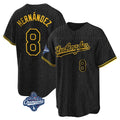 Trusc LA.Dodgers #8 Enrique Hern?¡ì?¨¦ndez Player Black Gold World Series Meet Limited Home Stitched Jerseys