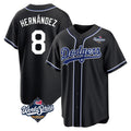 Trusc LA.Dodgers #8 Enrique Hern?¡ì?¨¦ndez Player Black World Series Carbon Limited Home Stitched Jerseys