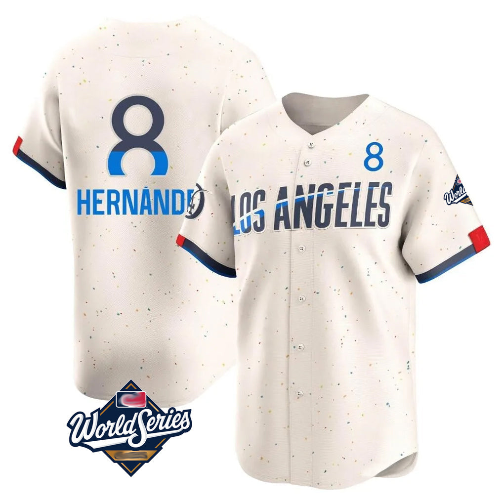 Trusc LA.Dodgers #8 Enrique Hern?¡ì?¨¦ndez Player Cream World Series City Connect Limited Home Stitched Jerseys