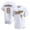 Trusc LA.Dodgers #8 Enrique Hern?¡ì?¨¦ndez Player Gold Collection Limited Home Stitched Jerseys