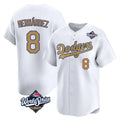 Trusc LA.Dodgers #8 Enrique Hern?¡ì?¨¦ndez Player Gold World Series Collection Limited Home Stitched Jerseys
