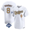 Trusc LA.Dodgers #8 Enrique Hern?¡ì?¨¦ndez Player Gold World Series Meet Collection Limited Home Stitched Jerseys