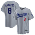 Trusc LA.Dodgers #8 Enrique Hern?¡ì?¨¦ndez Player Gray Game Home Stitched Jerseys