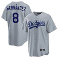 Trusc LA.Dodgers #8 Enrique Hern?¡ì?¨¦ndez Player Gray Game Stitched Jerseys