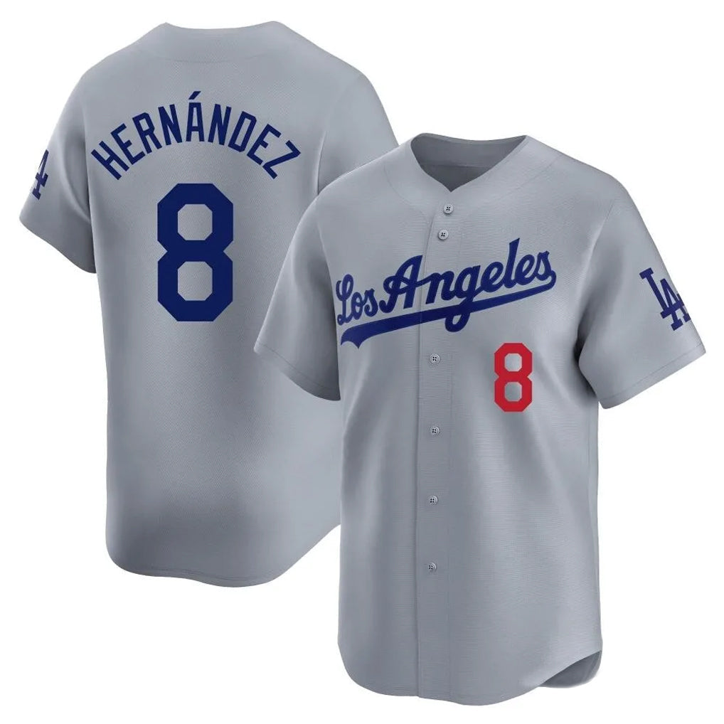 Trusc LA.Dodgers #8 Enrique Hern?¡ì?¨¦ndez Player Gray Limited Home Stitched Jerseys