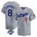 Trusc LA.Dodgers #8 Enrique Hern?¡ì?¨¦ndez Player Gray World Series Meet Limited Home Stitched Jerseys