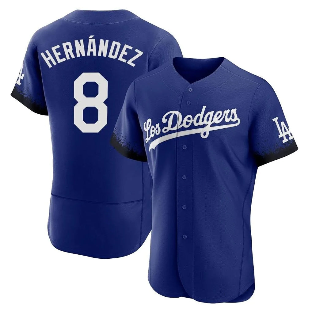 Trusc LA.Dodgers #8 Enrique Hern?¡ì?¨¦ndez Player Royal City Connect Elite Home Stitched Jerseys