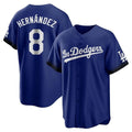 Trusc LA.Dodgers #8 Enrique Hern?¡ì?¨¦ndez Player Royal City Connect Home Game Stitched Jerseys