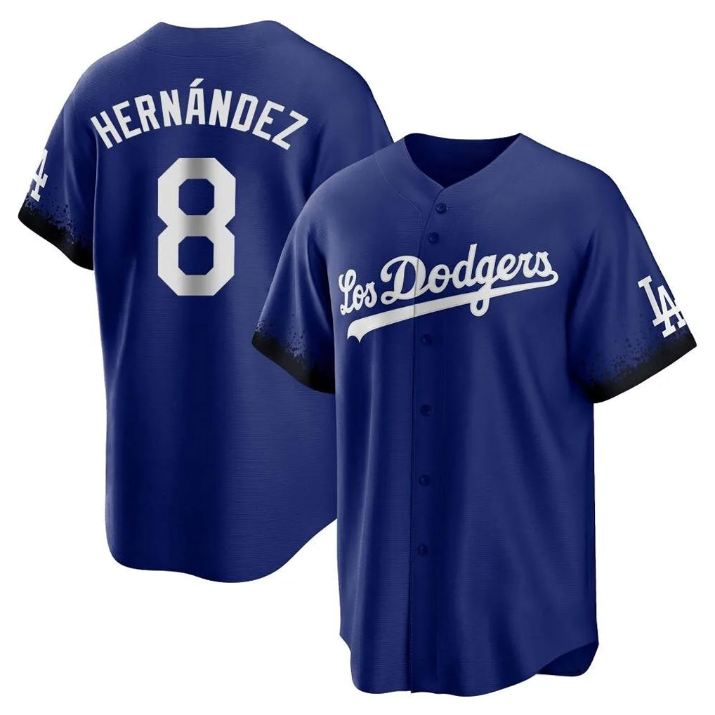 Trusc LA.Dodgers #8 Enrique Hern?¡ì?¨¦ndez Player Royal City Connect Home Game Stitched Jerseys