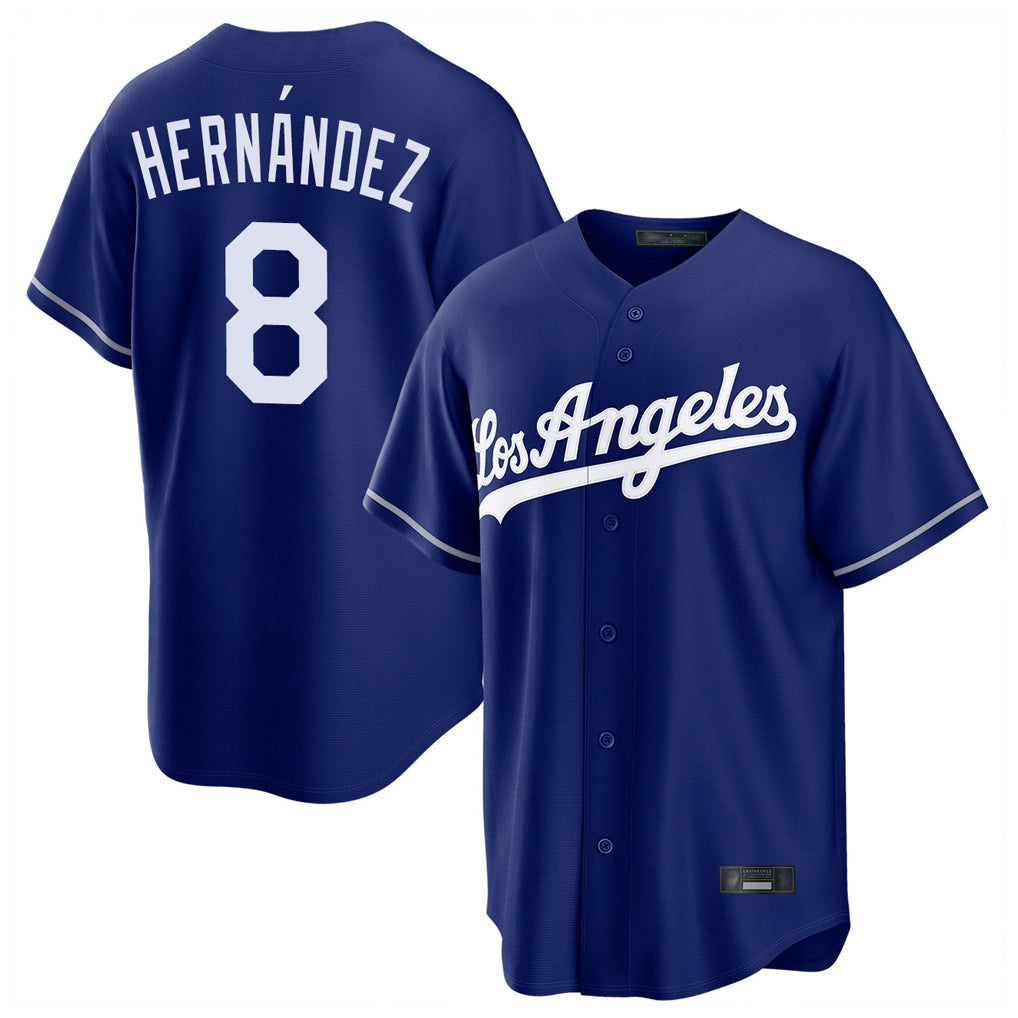 Trusc LA.Dodgers #8 Enrique Hern?¡ì?¨¦ndez Player Royal Game Stitched Jerseys