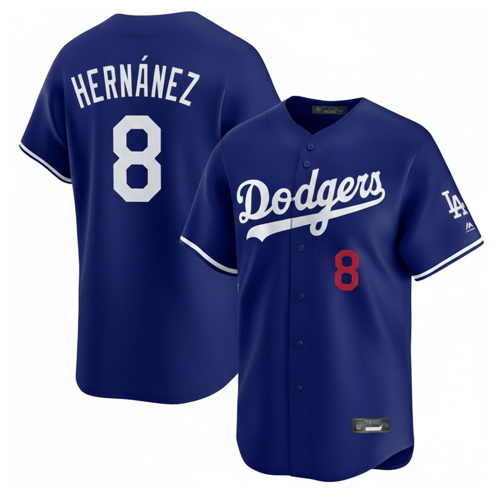 Trusc LA.Dodgers #8 Enrique Hern?¡ì?¨¦ndez Player Royal Limited Home Stitched Jerseys