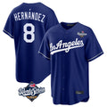 Trusc LA.Dodgers #8 Enrique Hern?¡ì?¨¦ndez Player Royal World Series Game Stitched Jerseys