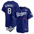 Trusc LA.Dodgers #8 Enrique Hern?¡ì?¨¦ndez Player Royal World Series Limited Home Stitched Jerseys