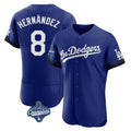 Trusc LA.Dodgers #8 Enrique Hern?¡ì?¨¦ndez Player Royal World Series Meet City Connect Elite Home Stitched Jerseys