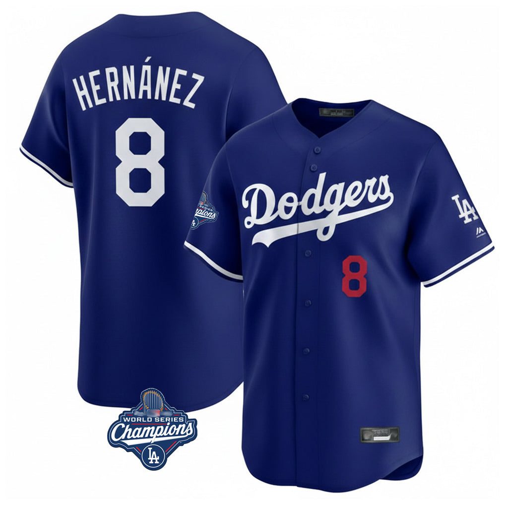 Trusc LA.Dodgers #8 Enrique Hern?¡ì?¨¦ndez Player Royal World Series Meet Limited Home Stitched Jerseys