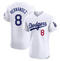 Trusc LA.Dodgers #8 Enrique Hern?¡ì?¨¦ndez Player White Limited Elite Home Stitched Jerseys