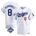 Trusc LA.Dodgers #8 Enrique Hern?¡ì?¨¦ndez Player White World Series Meet Limited Home Stitched Jerseys