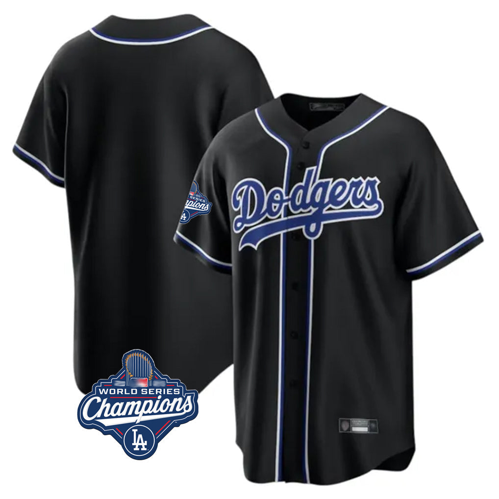 Trusc LA.Dodgers Blank Player Black Carbon Limited Home World Series Meet Stitched Jerseys