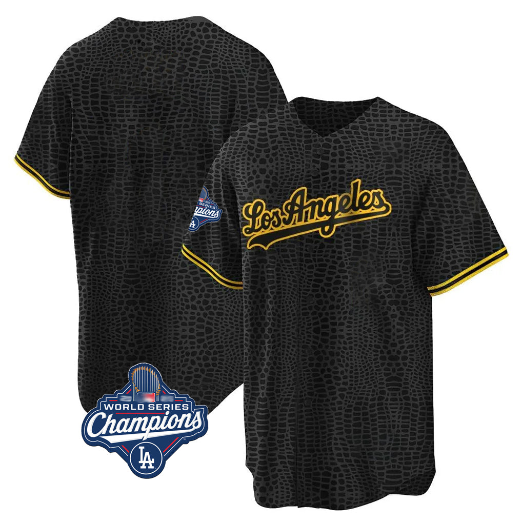 Trusc LA.Dodgers Blank Player Black Gold Limited Home World Series Meet Stitched Jerseys