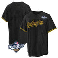 Trusc LA.Dodgers Blank Player Black Gold Limited Home World Series Stitched Jerseys