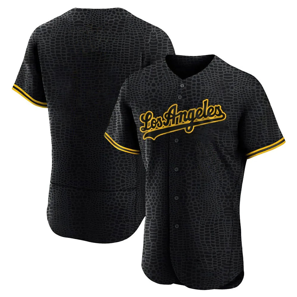 Trusc LA.Dodgers Blank Player Black Snake Skin City Limited Elite Home Stitched Jerseys