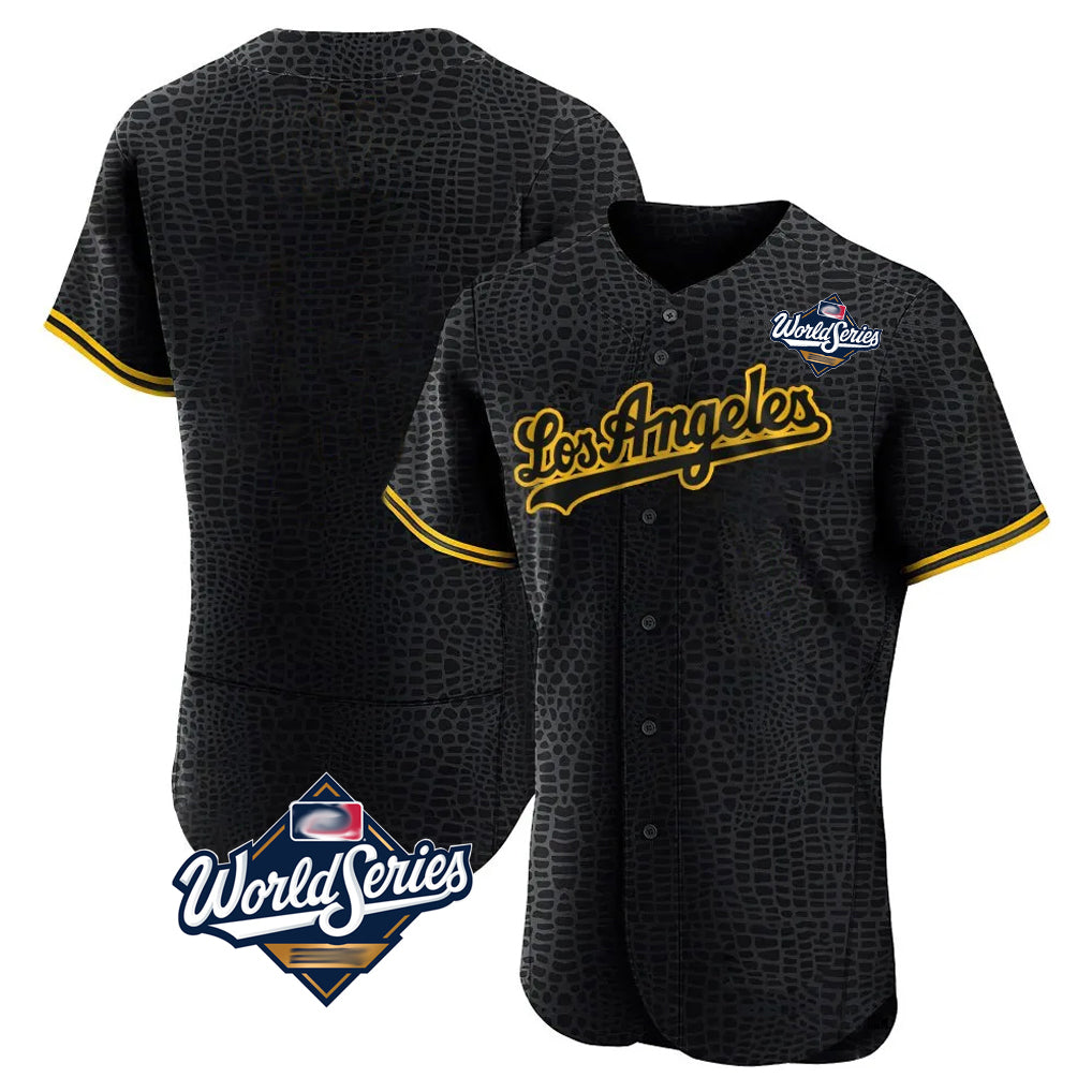 Trusc LA.Dodgers Blank Player Black Snake Skin City Limited Elite Home World Series Stitched Jerseys