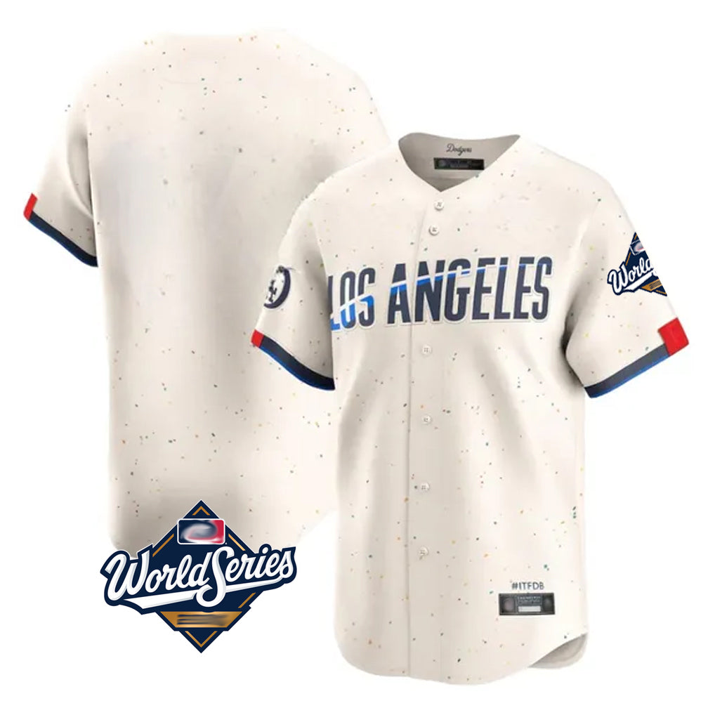 Trusc LA.Dodgers Blank Player Cream City Connect Limited Home World Series Stitched Jerseys