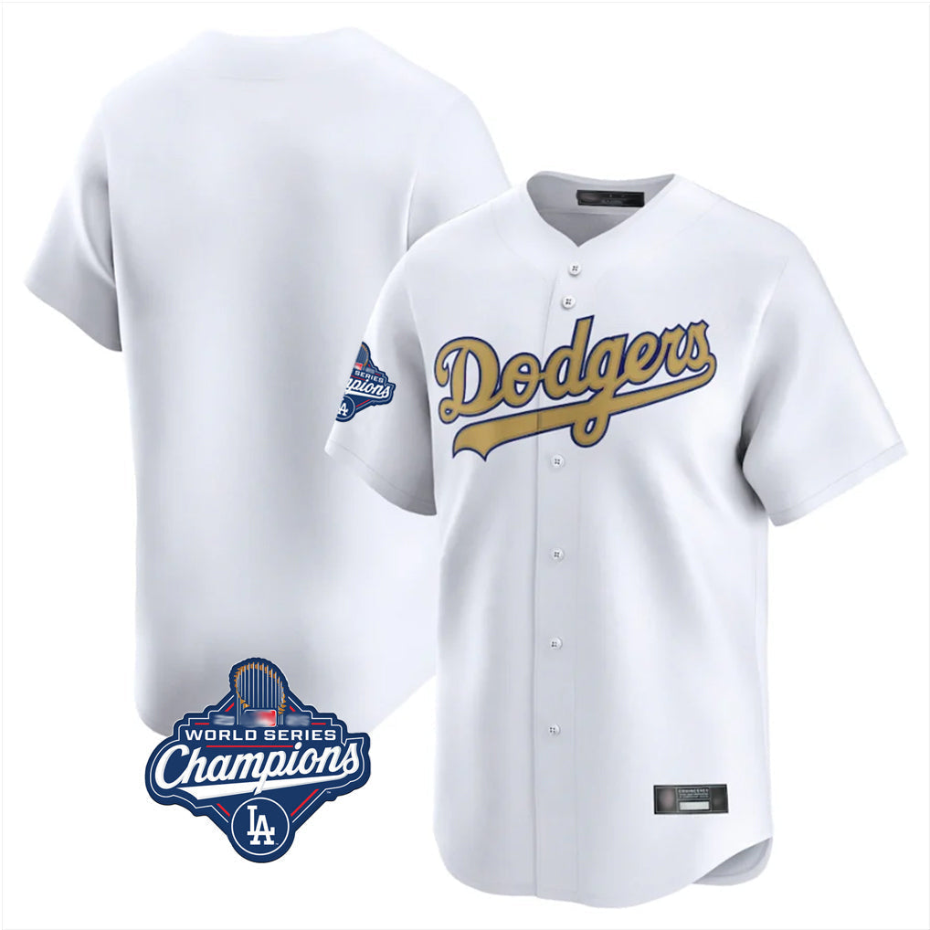Trusc LA.Dodgers Blank Player Gold Collection Limited Home World Series Meet Stitched Jerseys