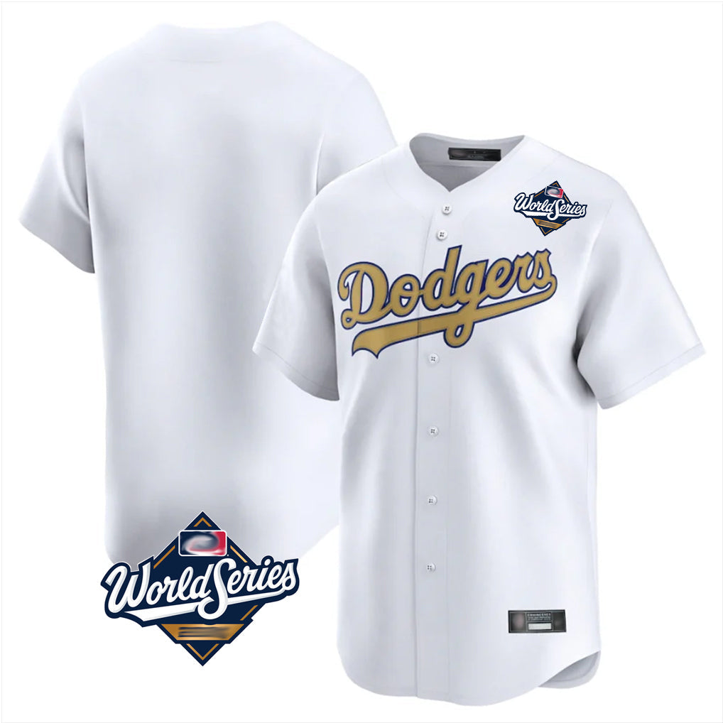 Trusc LA.Dodgers Blank Player Gold Collection Limited Home World Series Stitched Jerseys