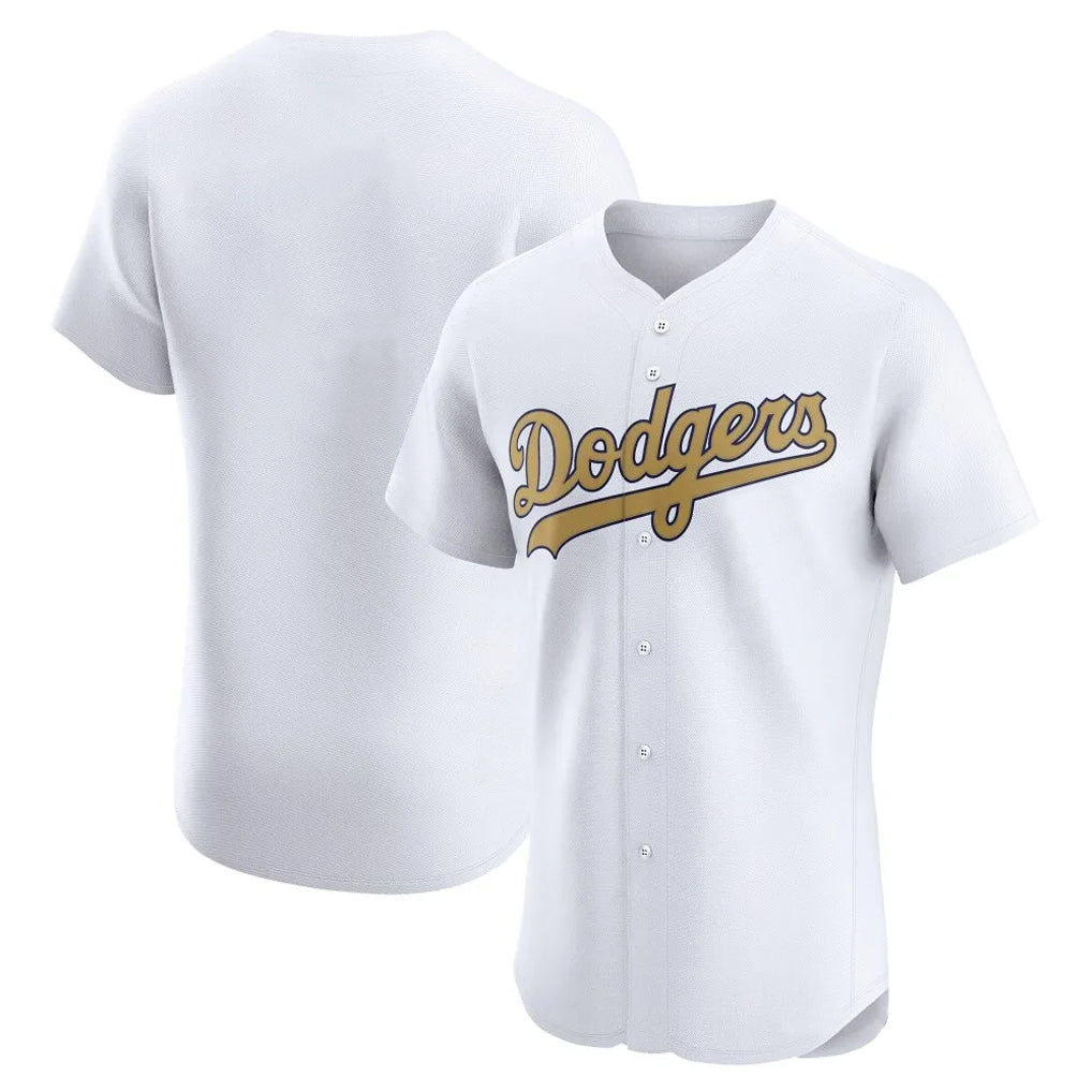 Trusc LA.Dodgers Blank Player Gold Limited Elite Home Stitched Jerseys