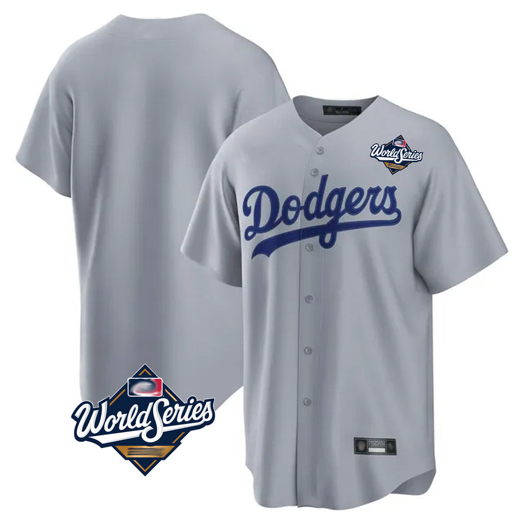 Trusc LA.Dodgers Blank Player Gray Game Home World Series Stitched Jerseys