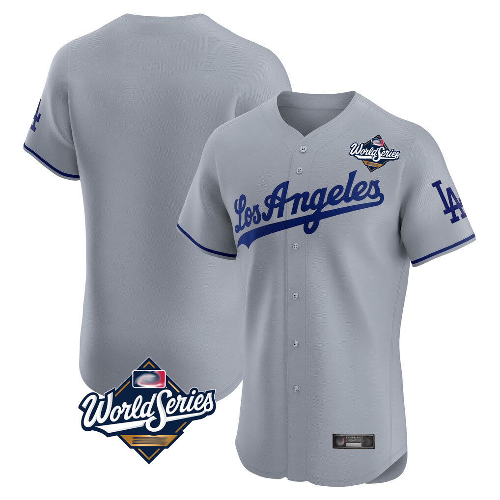 Trusc LA.Dodgers Blank Player Gray Limited Elite Home World Series Stitched Jerseys