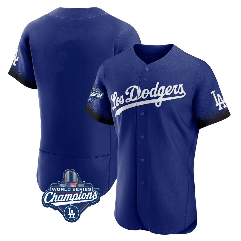 Trusc LA.Dodgers Blank Player Royal City Connect Elite Home World Series Meet Stitched Jerseys