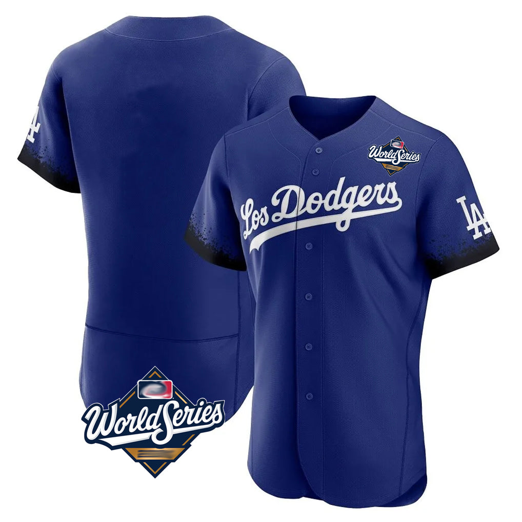 Trusc LA.Dodgers Blank Player Royal City Connect Elite Home World Series Stitched Jerseys