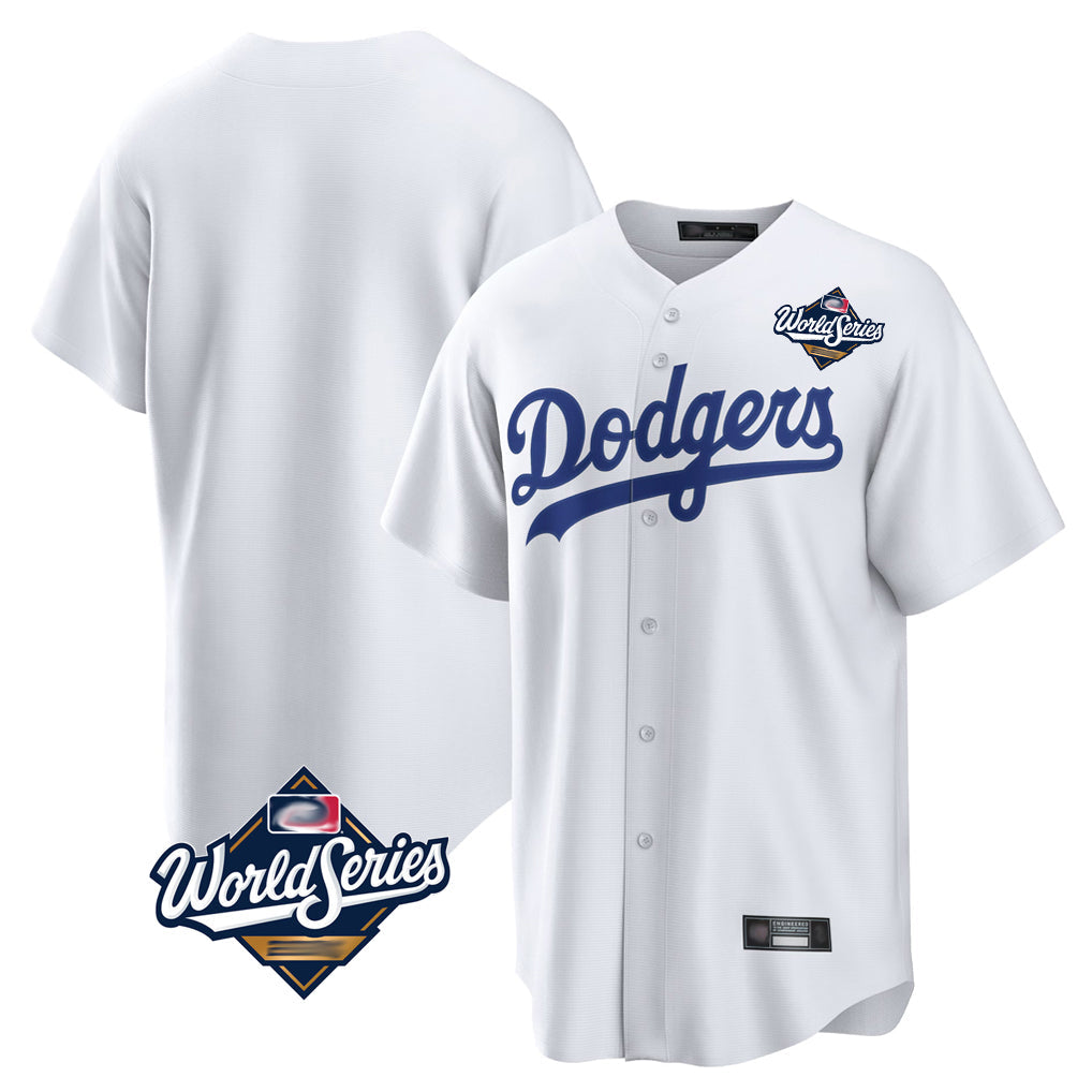 Trusc LA.Dodgers Blank Player White Game Home World Series Stitched Jerseys