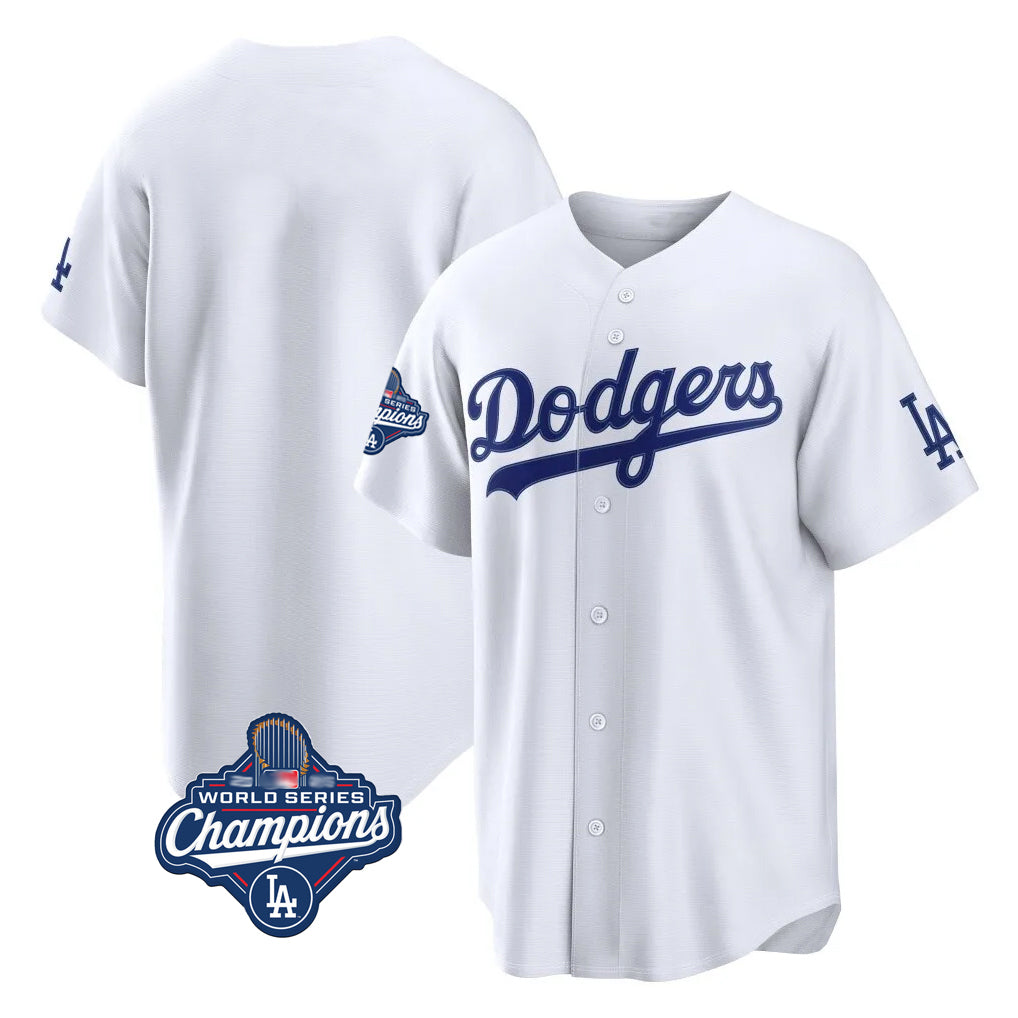 Trusc LA.Dodgers Blank Player White Home Game World Series Meet Stitched Jerseys