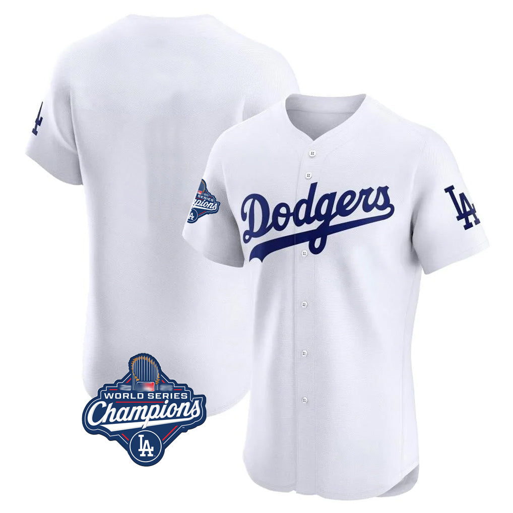 Trusc LA.Dodgers Blank Player White Limited Elite Home World Series Meet Stitched Jerseys