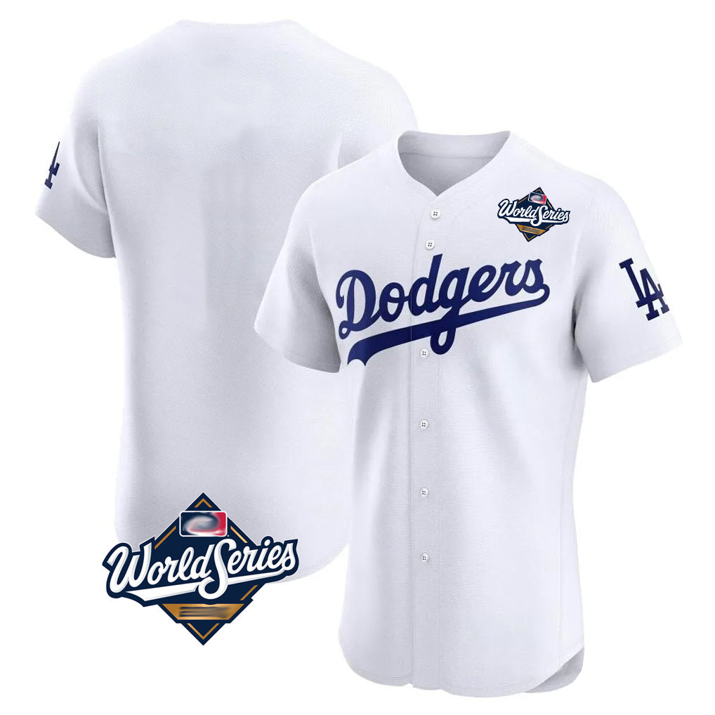 Trusc LA.Dodgers Blank Player White Limited Elite Home World Series Stitched Jerseys