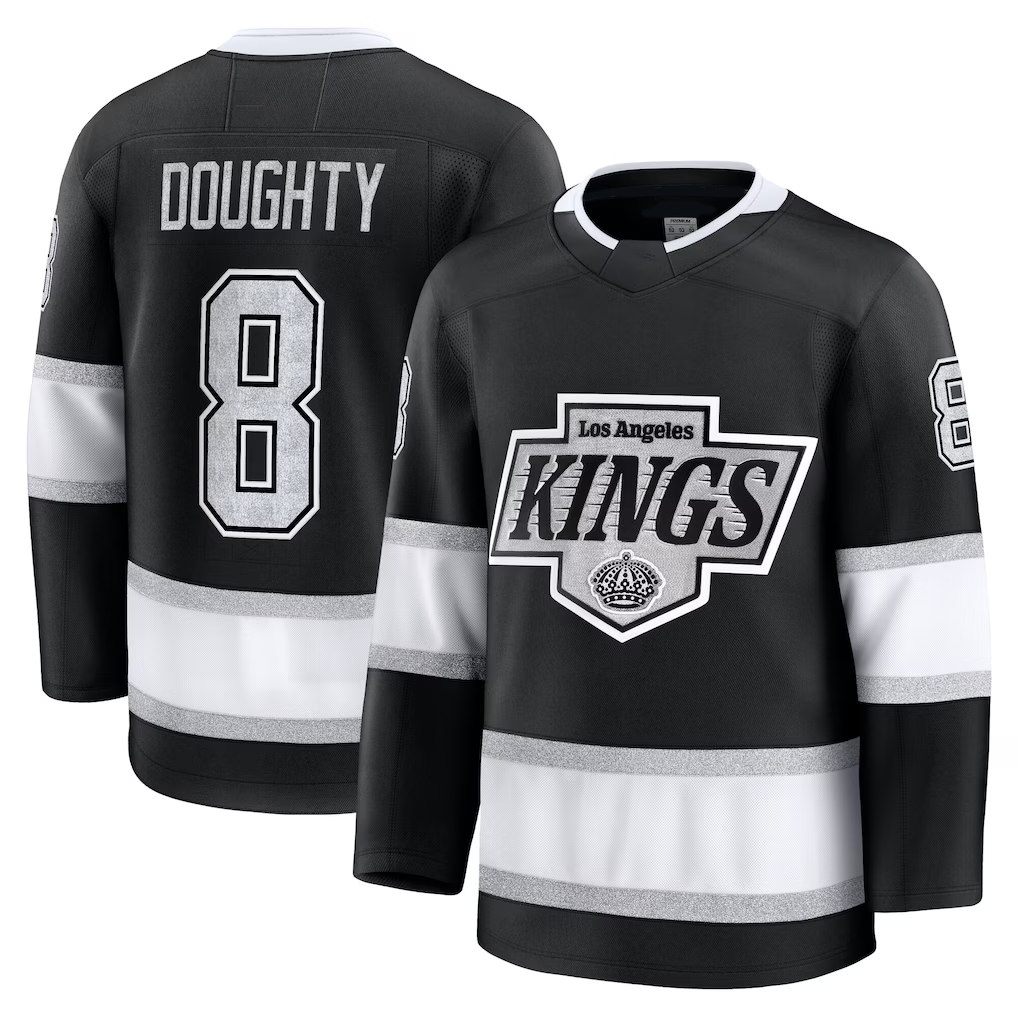 Trusc LA.Kings #8 Drew Doughty Black Home Premium Jerseys