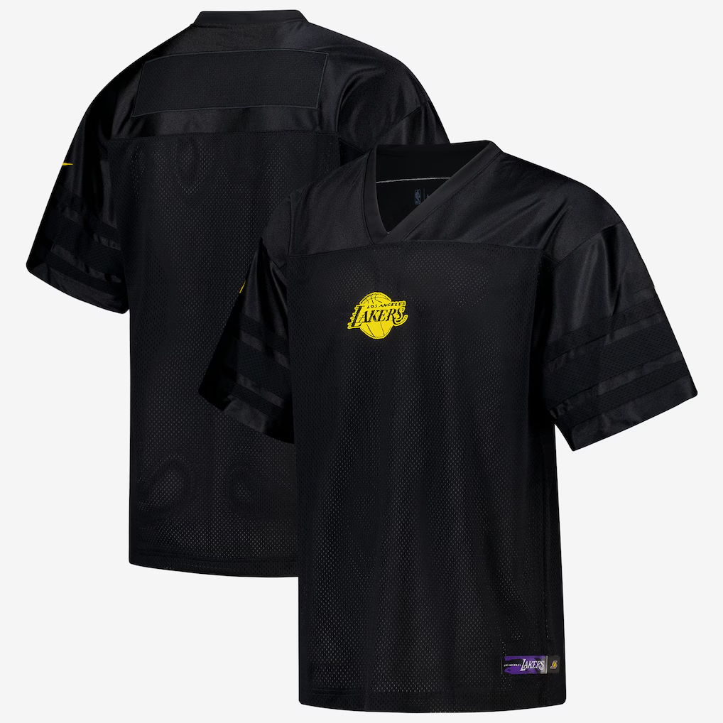 Trusc LA.Lakers Black Courtside Football Stitched Jerseys