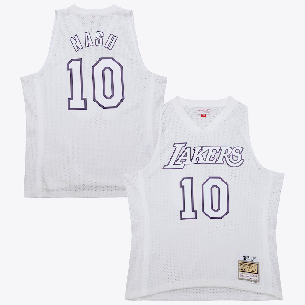 Trusc LA.Lakers #10 Steve Nash White Mitchell & Ness 2012 Day Authentic Stitched Jerseys