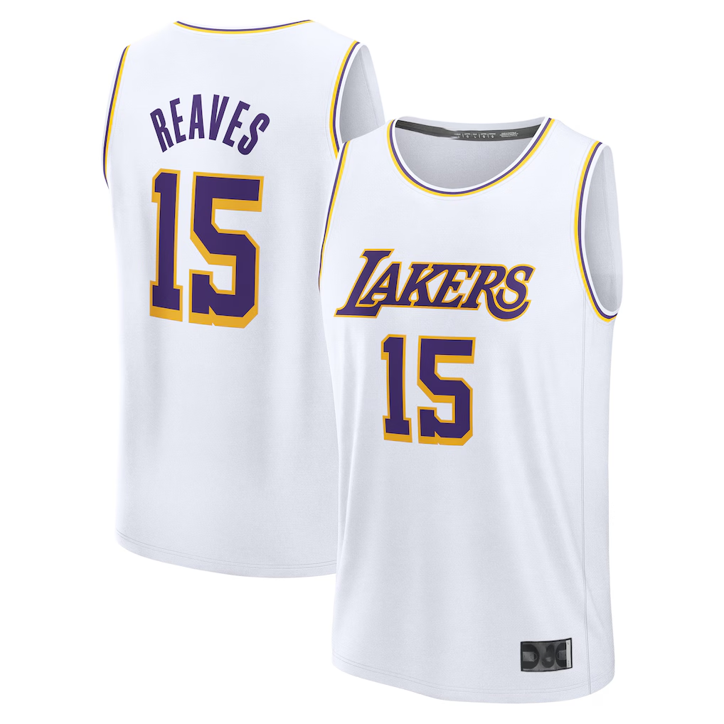 Trusc LA.Lakers #15 Austin Reaves White Fast Break Replica Player Stitched Jerseys - Association Edition