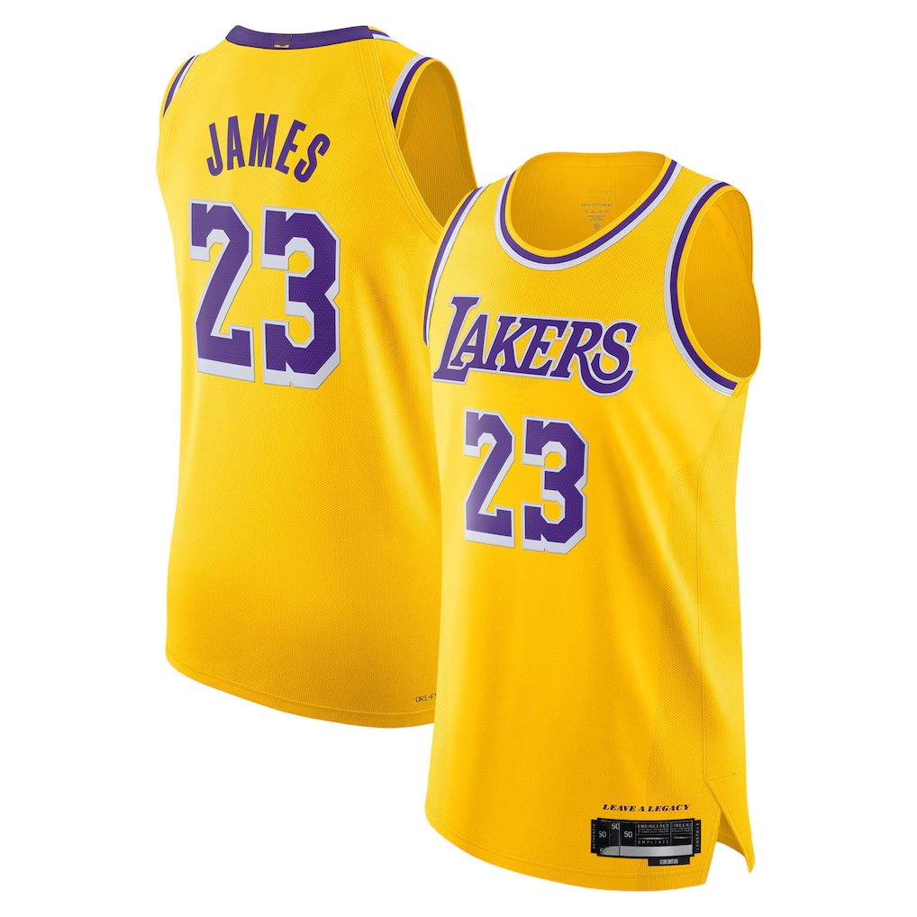 Trusc LA.Lakers #23 LeBron James Gold Icon Edition - Icon Edition Stitched Jerseys