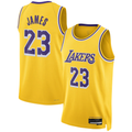 Trusc LA.Lakers #23 LeBron James Gold Swingman Stitched Jerseys - Icon Edition