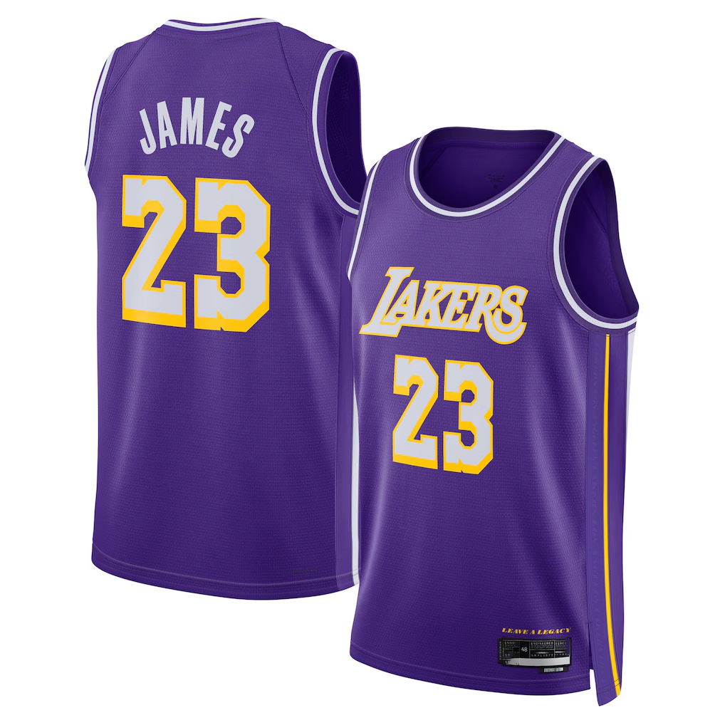 Trusc LA.Lakers #23 LeBron James Purple Swingman Stitched Jerseys - Statement Edition