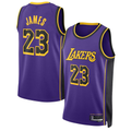 Trusc LA.Lakers #23 Lebron James Statement Edition Swingman Stitched Jerseys